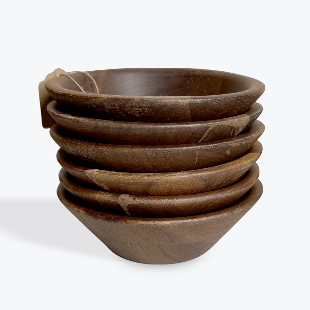 VINTAGE :: black walnut salad bowls